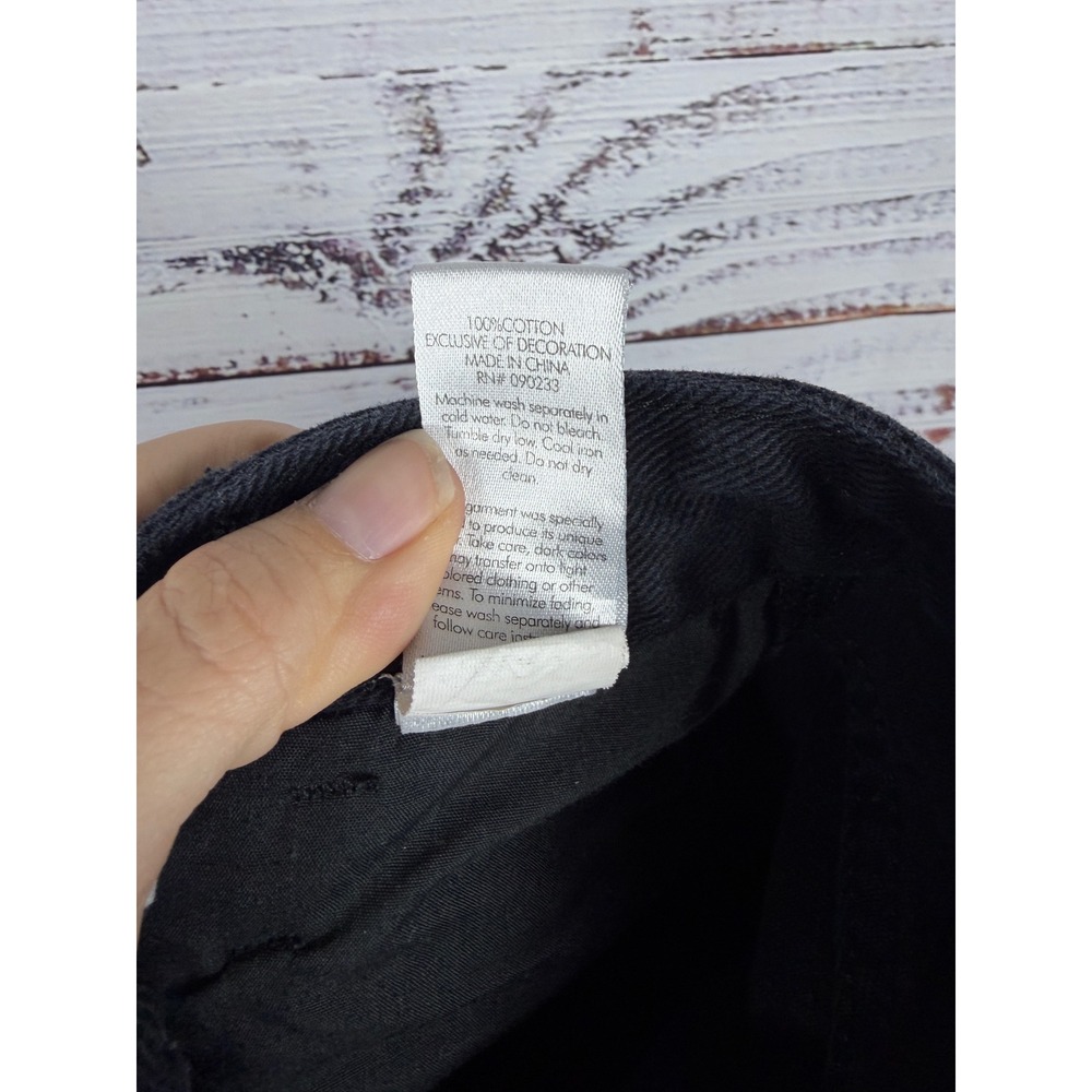 PacSun 90's BF Carpenter Jeans Black Embroidered Rainbow Y2K Baggy sz 26 - Picture 9 of 10